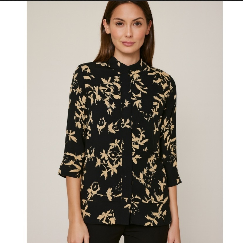 GANNI- St Pierre Crepe Floral Button Down Blouse
